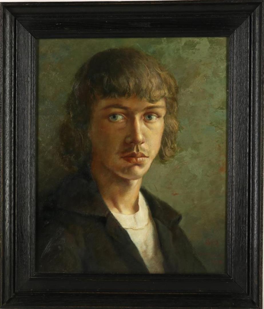 Henk, Helmantel (1945-) Portrait of a young man, probably self-portrait, signed and dated 1978, - Image 2 of 4