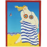 Maria Schuurman (1945-) Bather on the beach, signed lower left and dated '81, screen print 53/100,