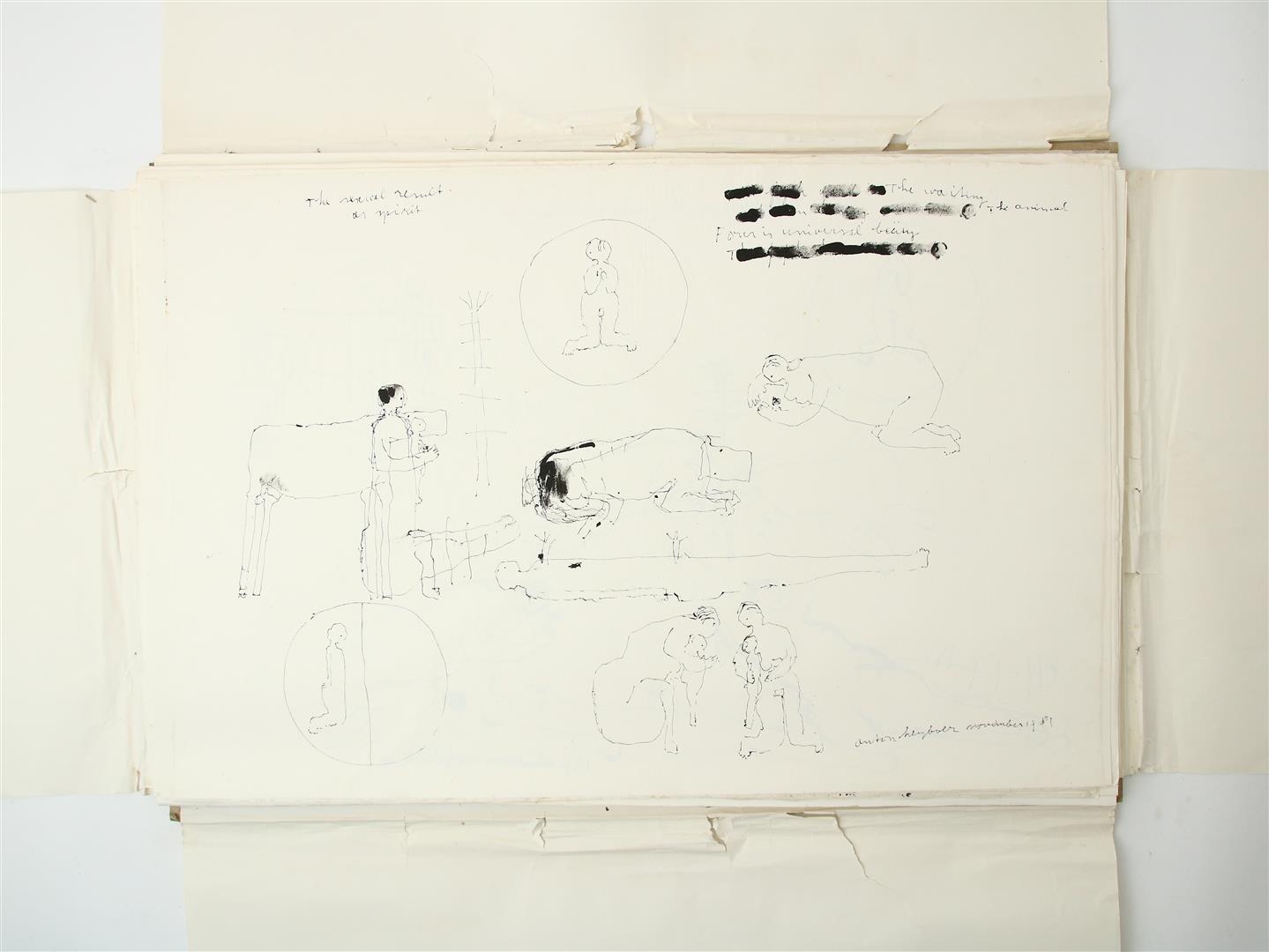 Anton Heyboer (1924-2005) Folder with 61 unique drawings, all signed and dated, Indian ink / - Image 17 of 29