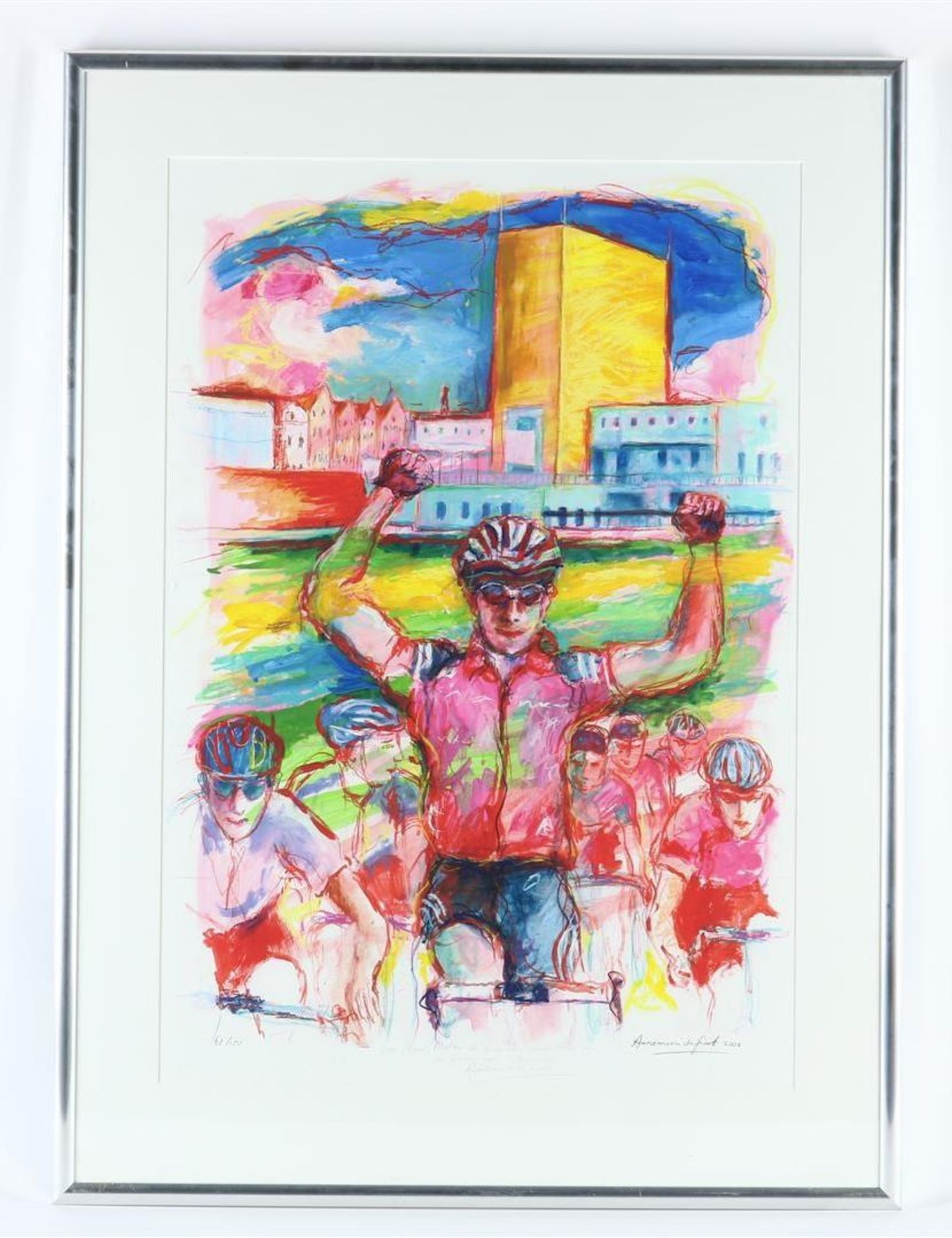 Annemarie de Groot (1952-) The start of the Giro in Groningen in 2002, signed lower right and - Image 2 of 4