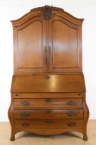 Oak Louis XVI writing cabinet,