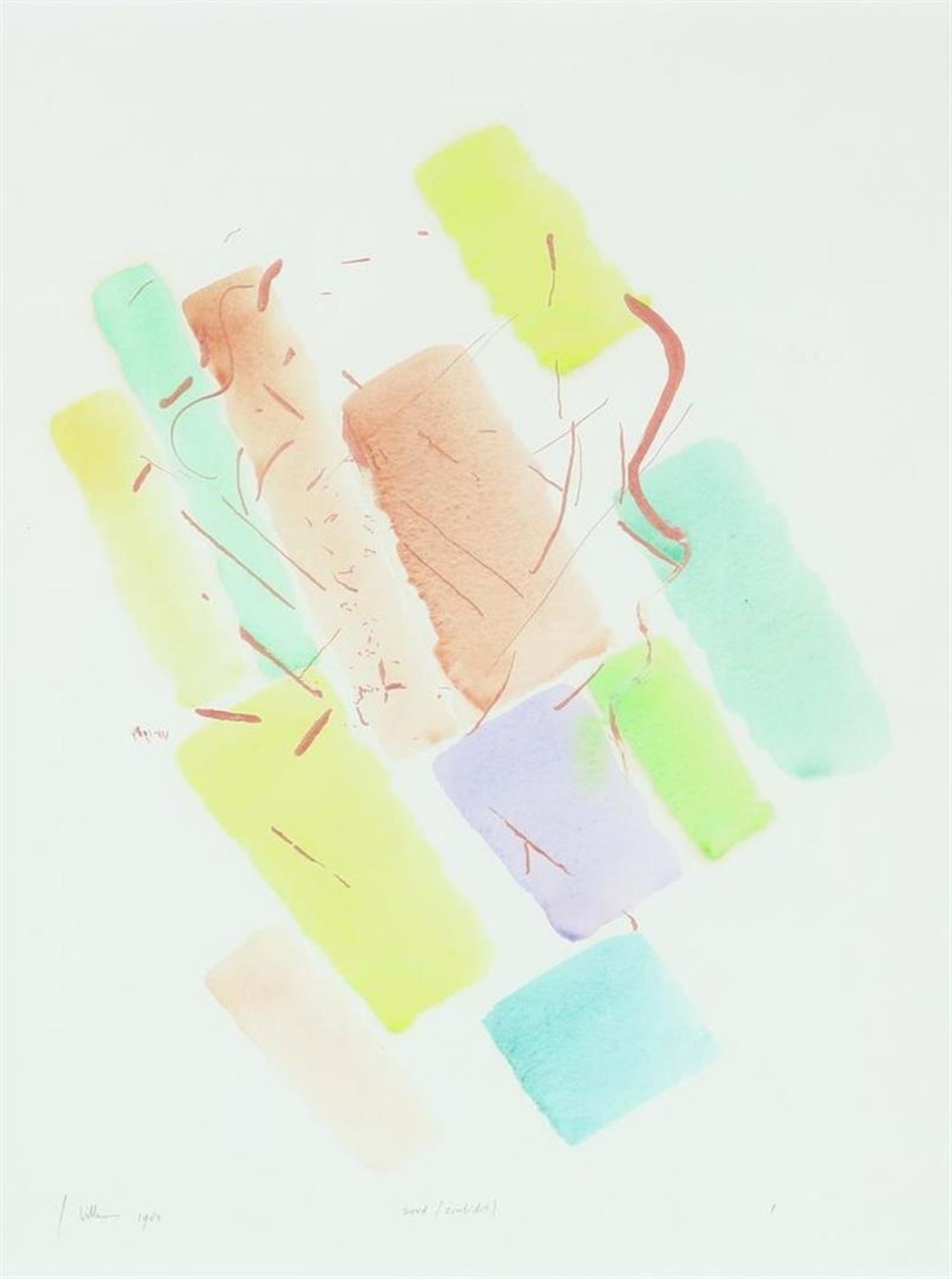 Jaap (Jacob) Hillenius (1934-1999) Abstract, colored lithograph