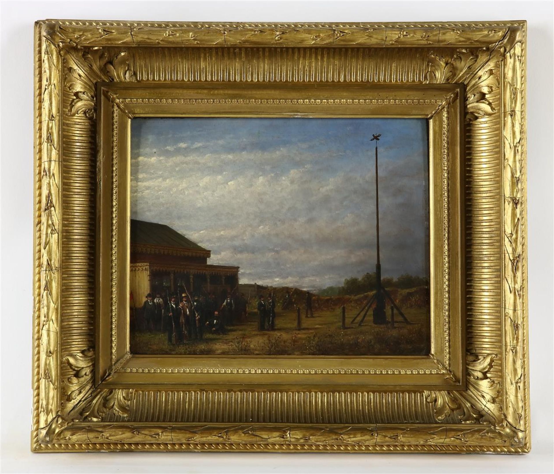 Petrus Gerardus Vertin (1819-1893) Glay shooting shooting club, signed lower right, panel 23 x 29 - Image 2 of 4