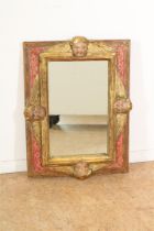 Mirror in wooden and plaster