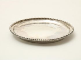 Silver saucer with pearl edge, late 18th century