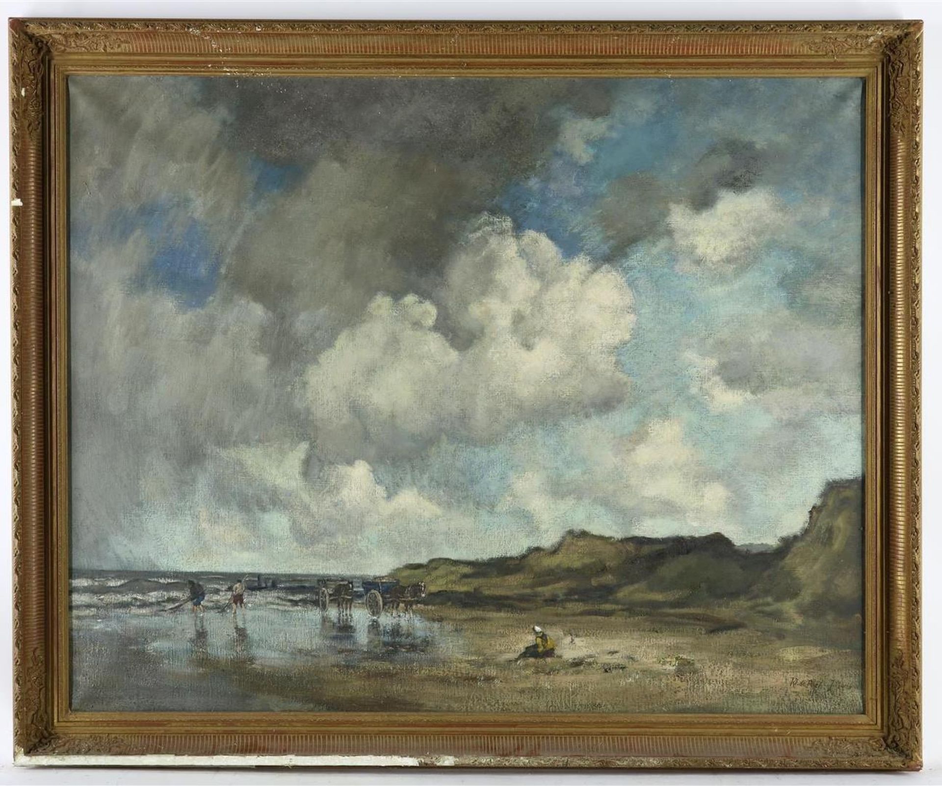 Klaas Poel de Beach view, signed bottom right, canvas, 100 x 130 cm. - Image 2 of 5