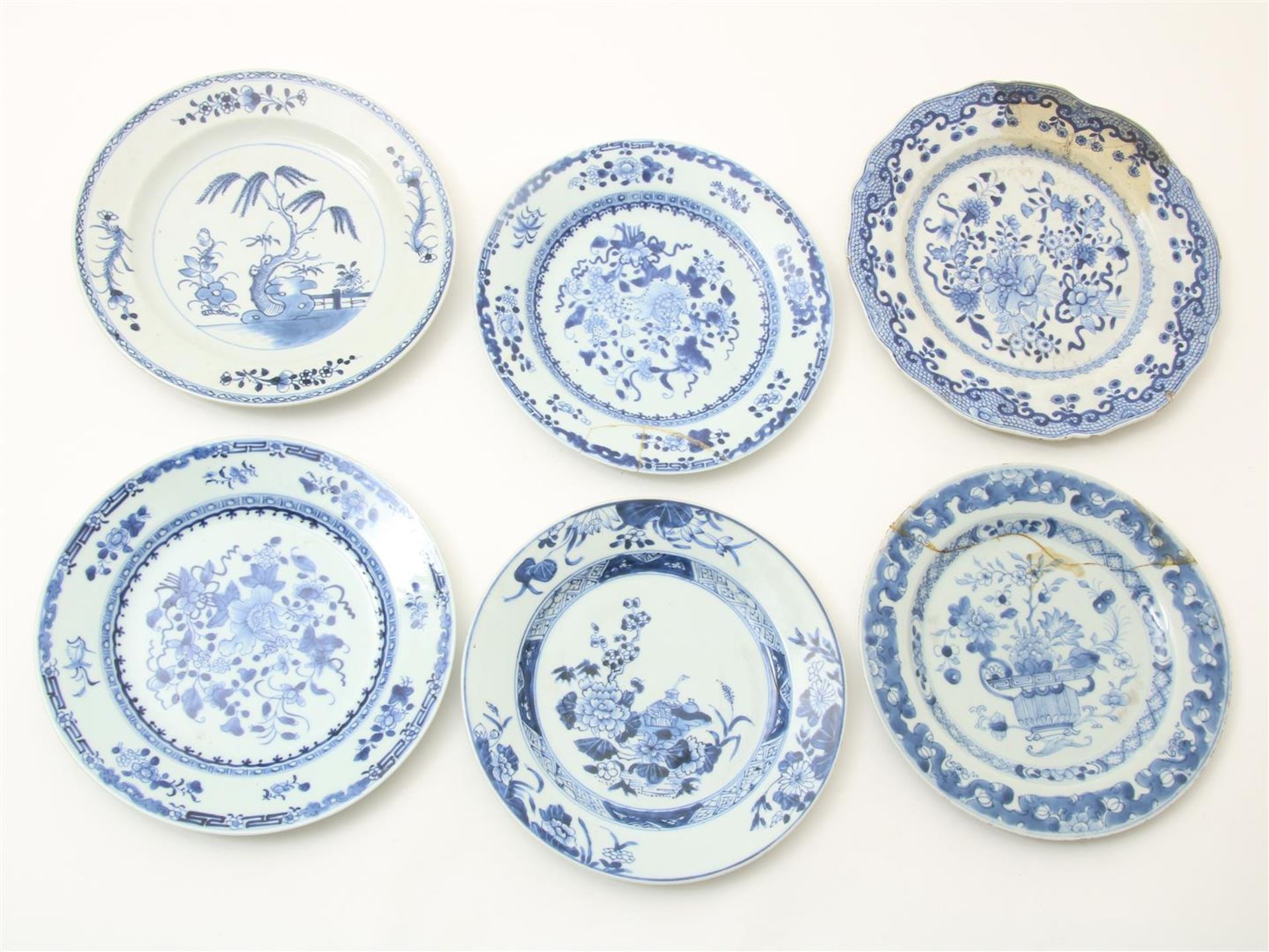 6 porcelain Qianlong plates, China