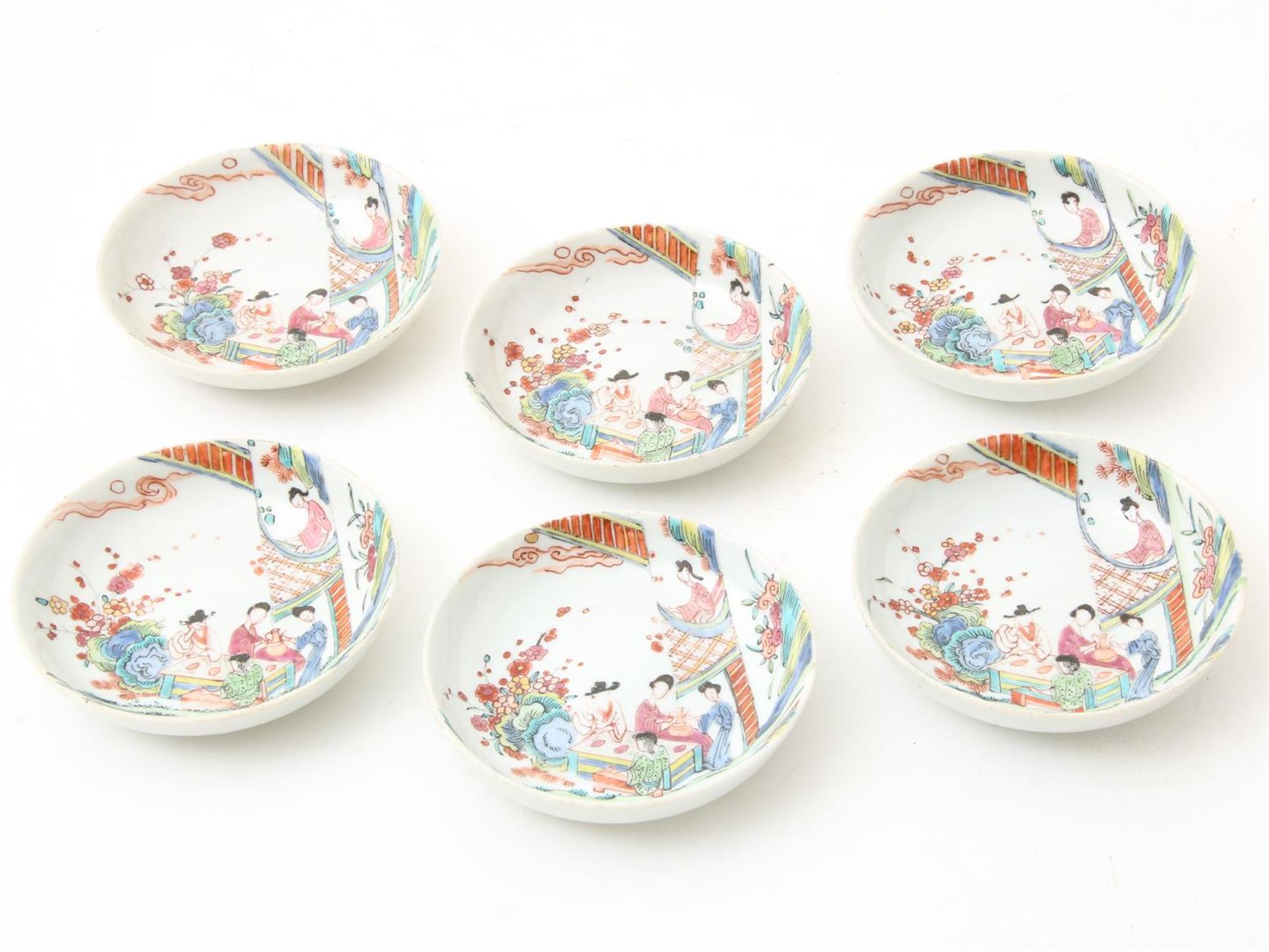 Chinese porcelain, cups and saucers, Famille Rose, 19th century - Bild 3 aus 11