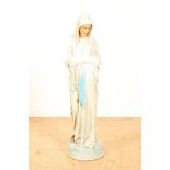 Plaster sculpture of Mary, marked Dupon Bruges, early 20th century. height 98 cm. (hands restored)