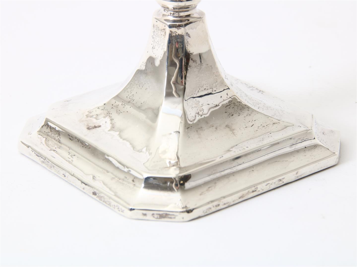 Silver candlestick, England, Birmingham, year letter: "P": 1939-1940, gross weight 277 grams, height - Image 2 of 3