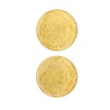 2 gold 5 guilder coins