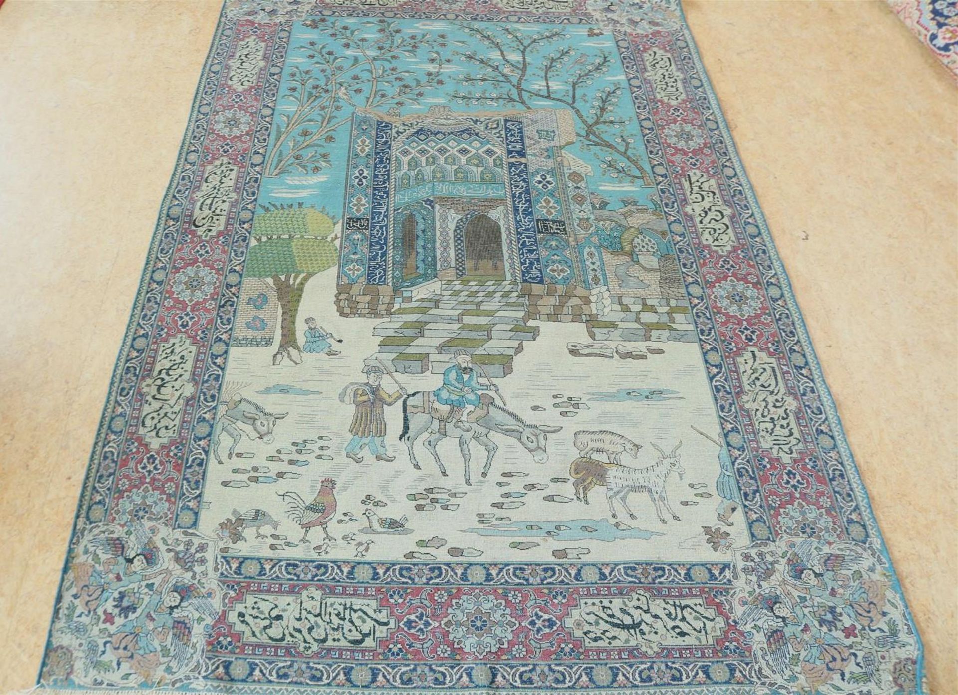 Wool and cotton tapestry, Tabriz, approx. 1910/20 - Bild 9 aus 14