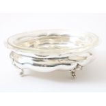 Lobed silver bowl with crystal inner bowl, Germany 835/1000