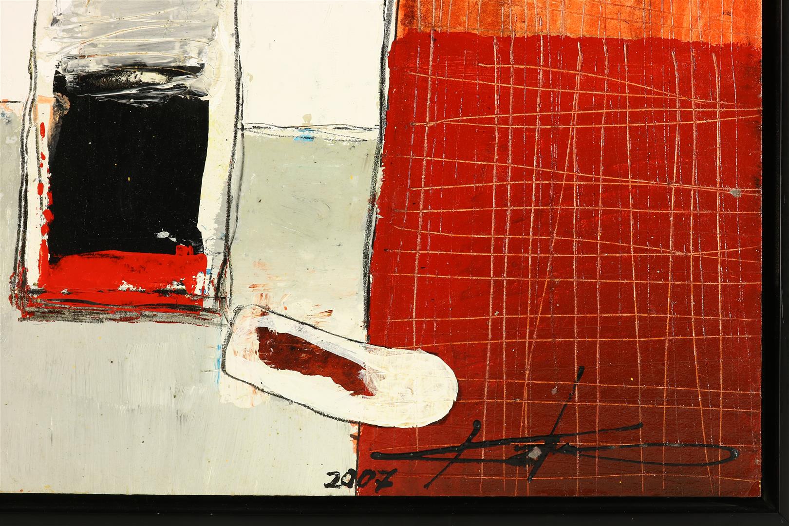 Kantcho Kanev (1957-) 'Without Title 4', signed and dated lower right 2007, mixed media on board, 95 - Image 3 of 4