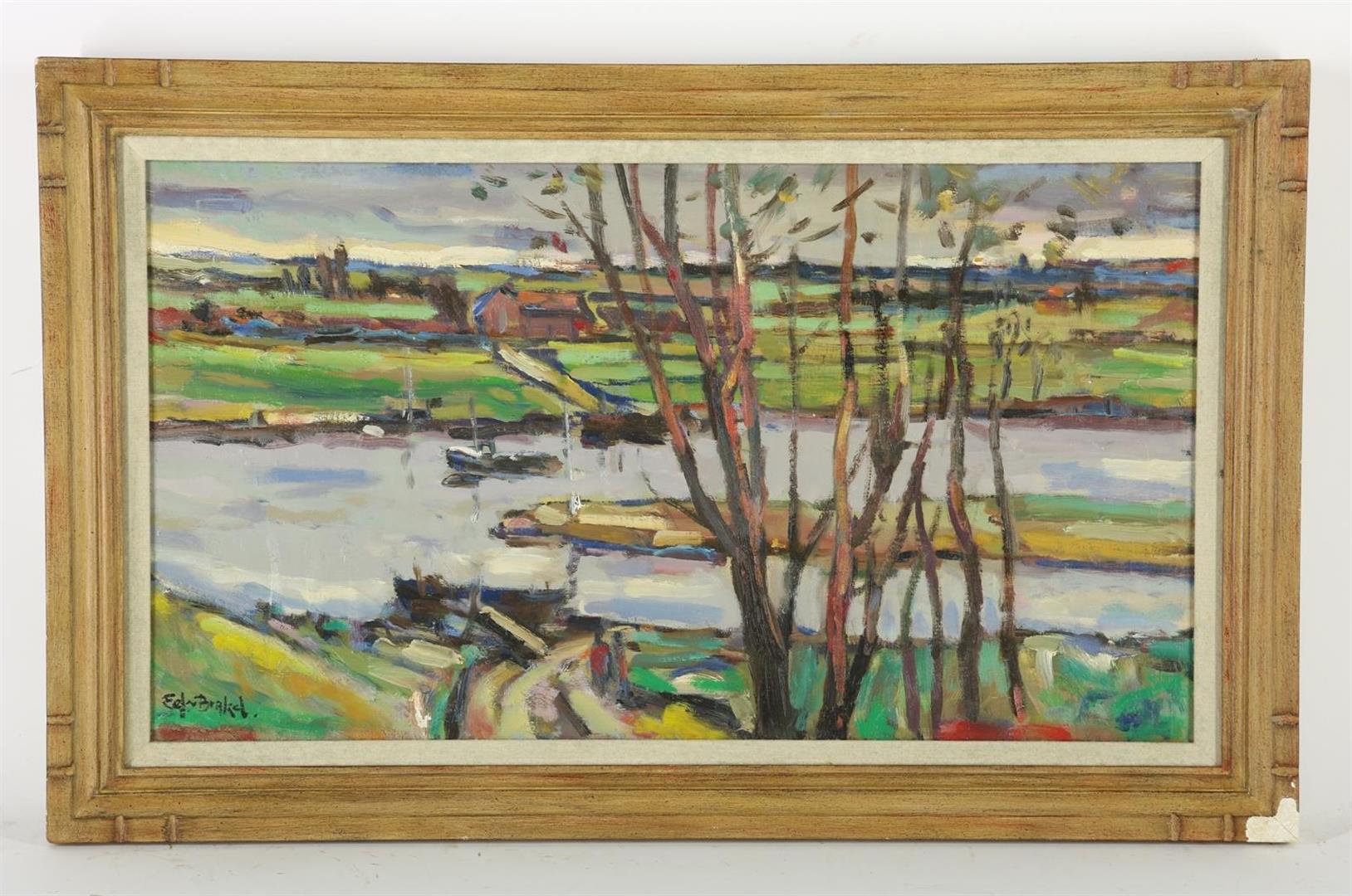 Eef van Brakel (1930-2014) View of Driel, signed lower left. Canvas 35 x 60 cm. - Image 2 of 4