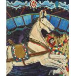 Suzanne Maniet (1911-) Carousel, signed lower left and dated 1968, canvas 60 x 50 cm.