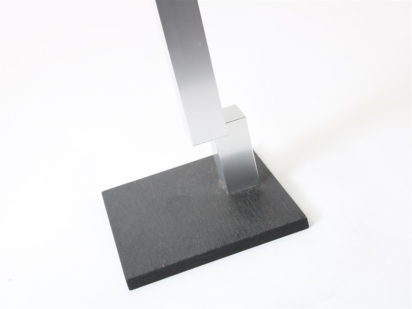 Lon Pennock (1945-2020) 'Stacking', metal sculpture on wooden base, signed below and dated 1981, - Image 4 of 8