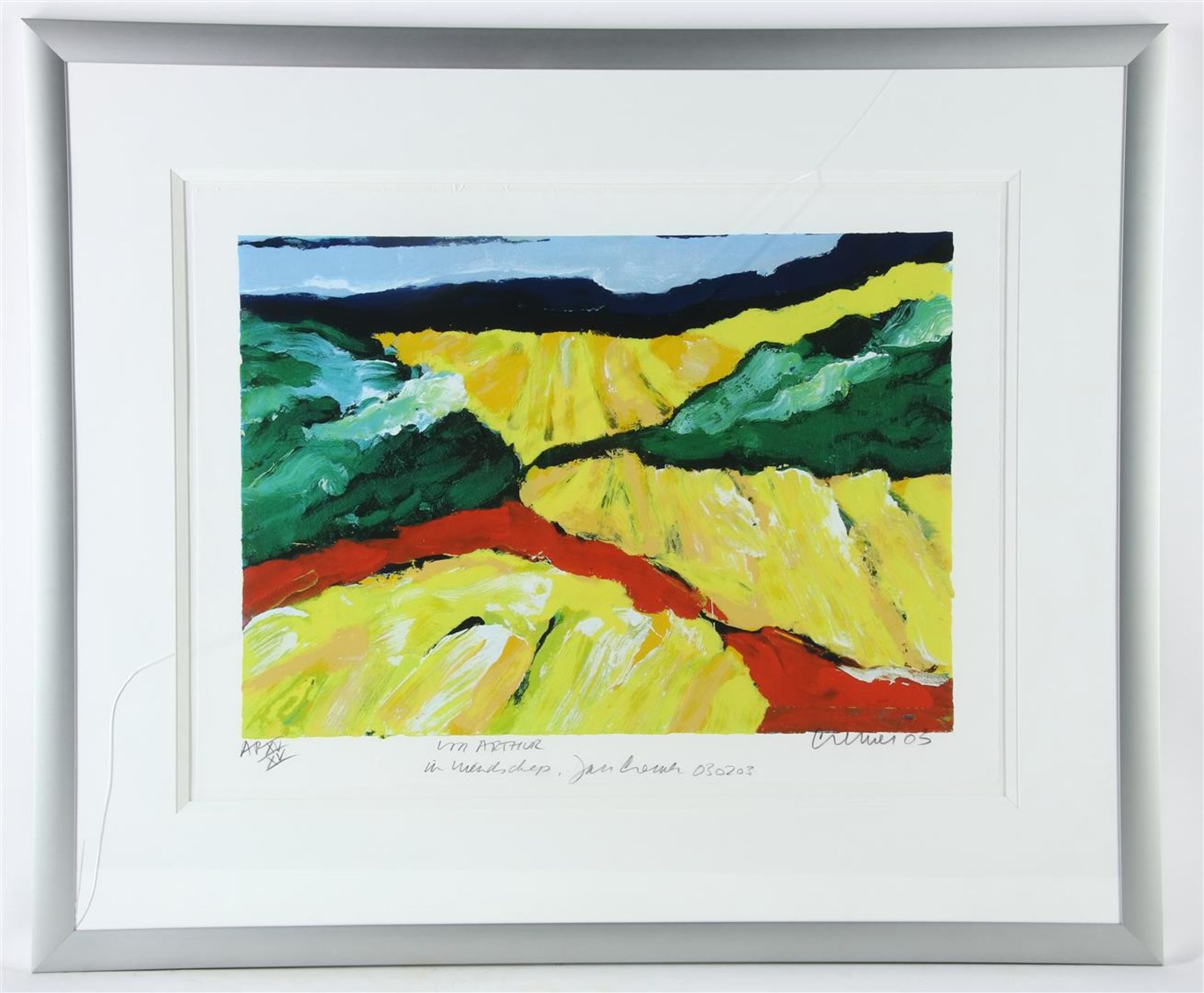 Jan Cremer (1940-) Landscape, signed lower right and dated '03, screen print, artist proof XV/XV, 55 - Image 2 of 5