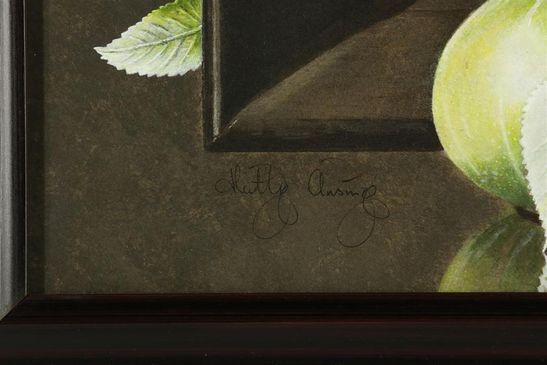 Hetty Ansing (1949-) Still life with vegetables and fruit, "Tromp L'oeil", signed lower left, - Image 3 of 4
