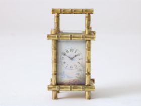 Carriage clock, decorated with oriental landscapes