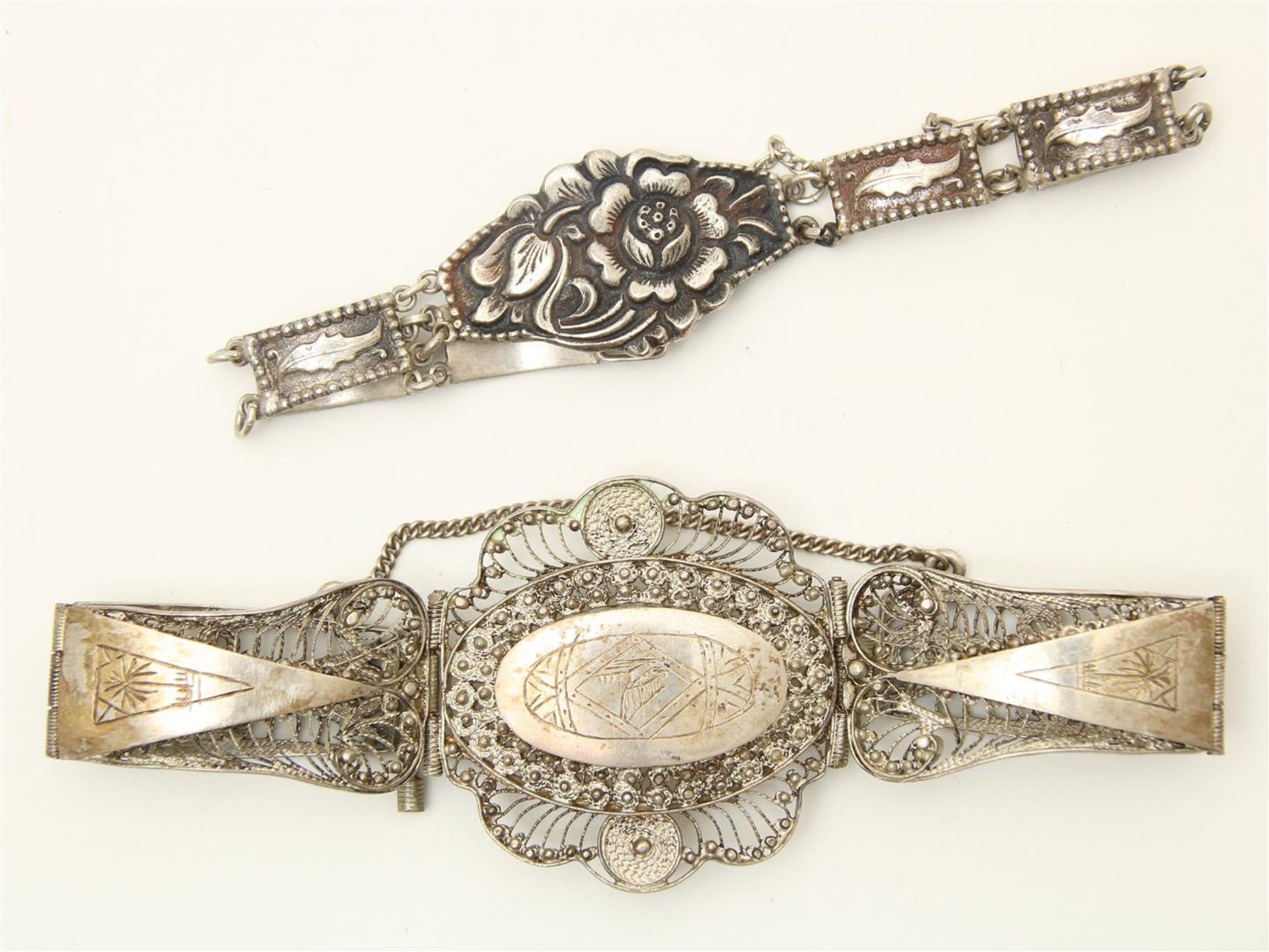 Two silver bracelets, Djokja and filigree