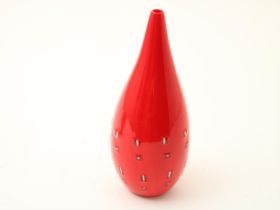 Red vase, Afro Celotto, Schiavon, Murano, Italy