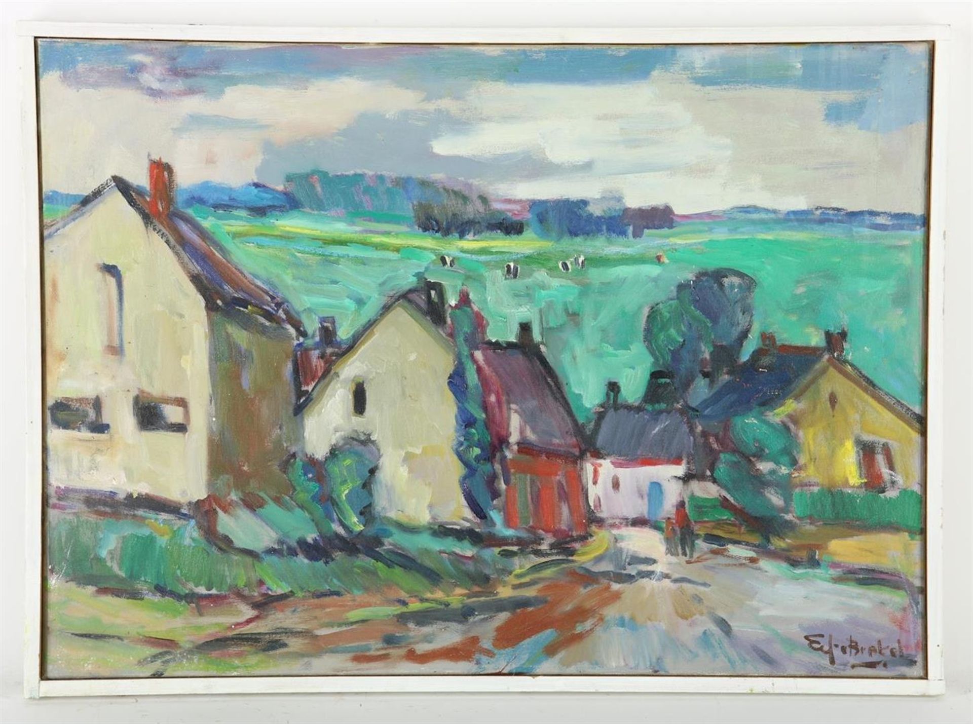 Eef van Brakel (1930-2014) View of the Ardennes, signed lower right. Canvas 50 x 70 cm. - Image 2 of 4