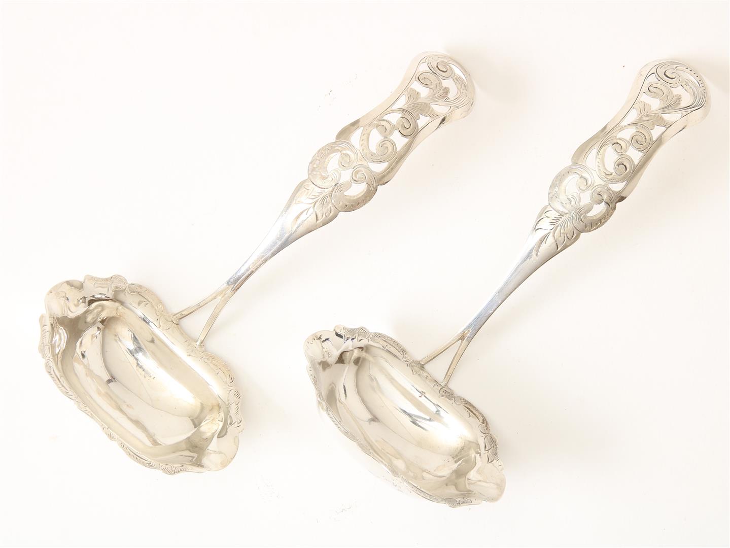 Set of silver Biedermeier sauce spoons, 1865.