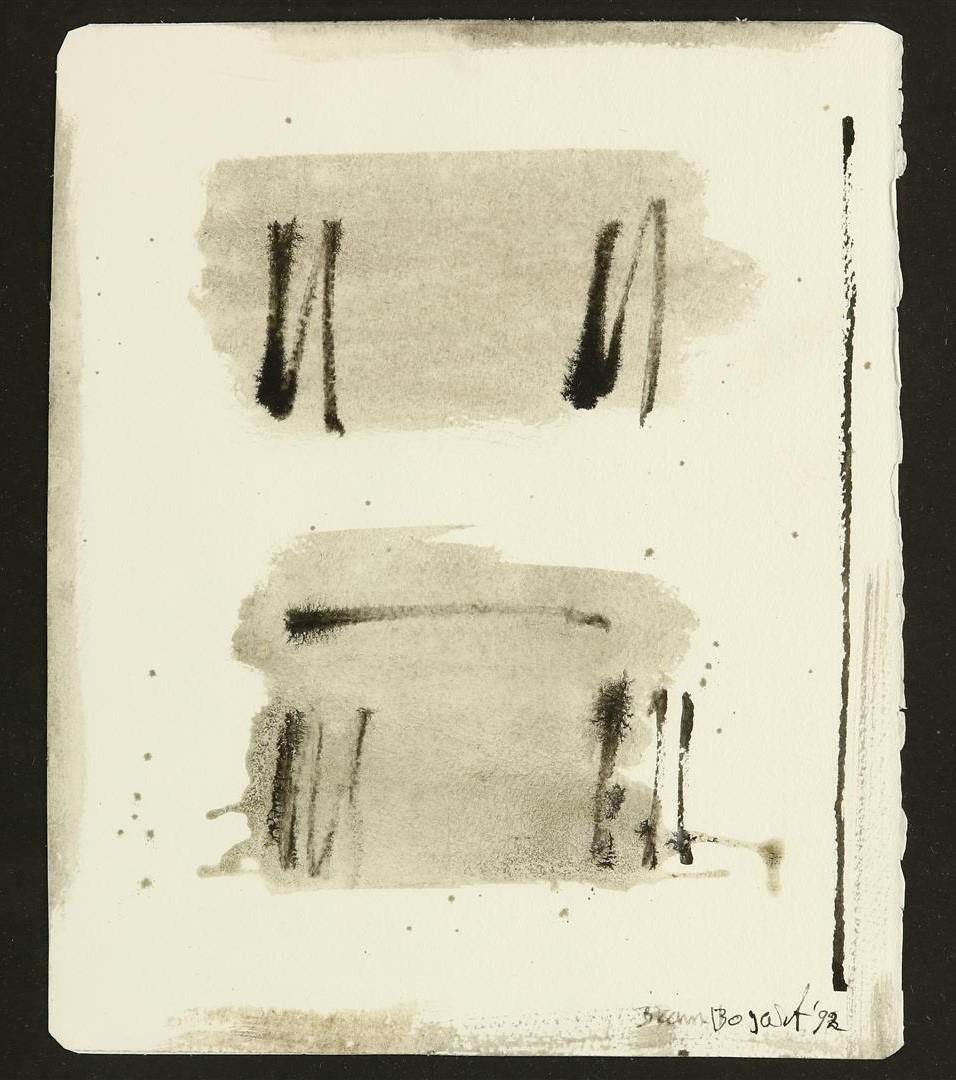 Bram Bogart (1921-2012) Abstract composition in shades of gray, signed and dated '92 lower right,