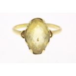Yellow gold ring set with citrine, gem. 585/000, 3.6 grams, ring size ring size 18.5