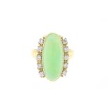 Bicolor ring with chrysoprase