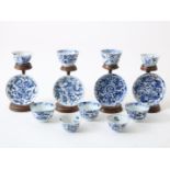 Various Chinese porcelain: 13 saucers and 10 cups assorted