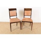 Series of 2 mahogany chairs with straight backs, late 19th century.