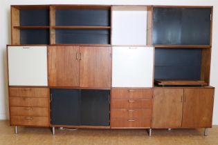 Teak vintage modular wall cabinet, Cees Braakman