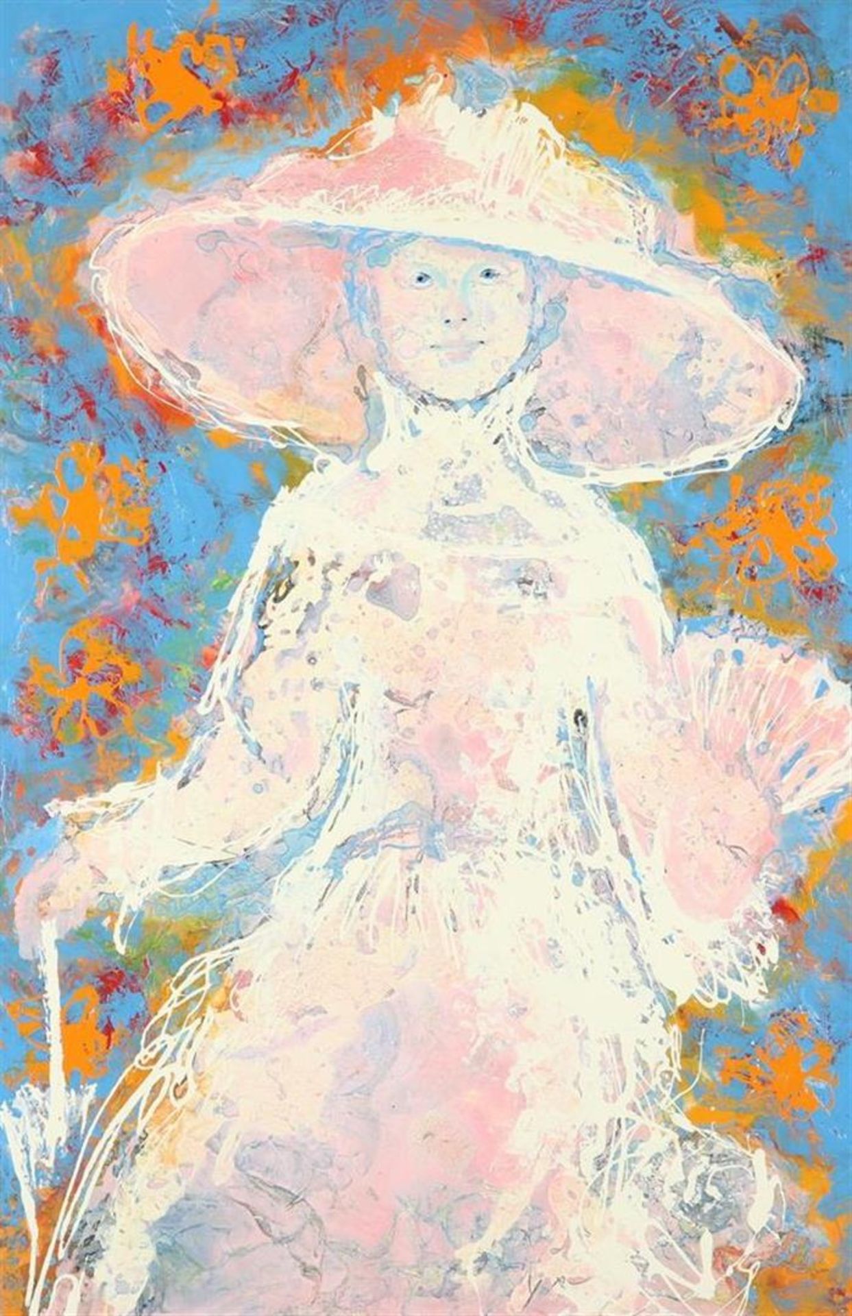 Ninke Kast (1926-2022) 'Our sweet and sweet princess loves to wear a giant hat', signed and dated