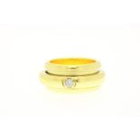 Yellow gold band ring, Piaget, 'Possesion', set with brilliant cut diamonds, grade 750/000, marked