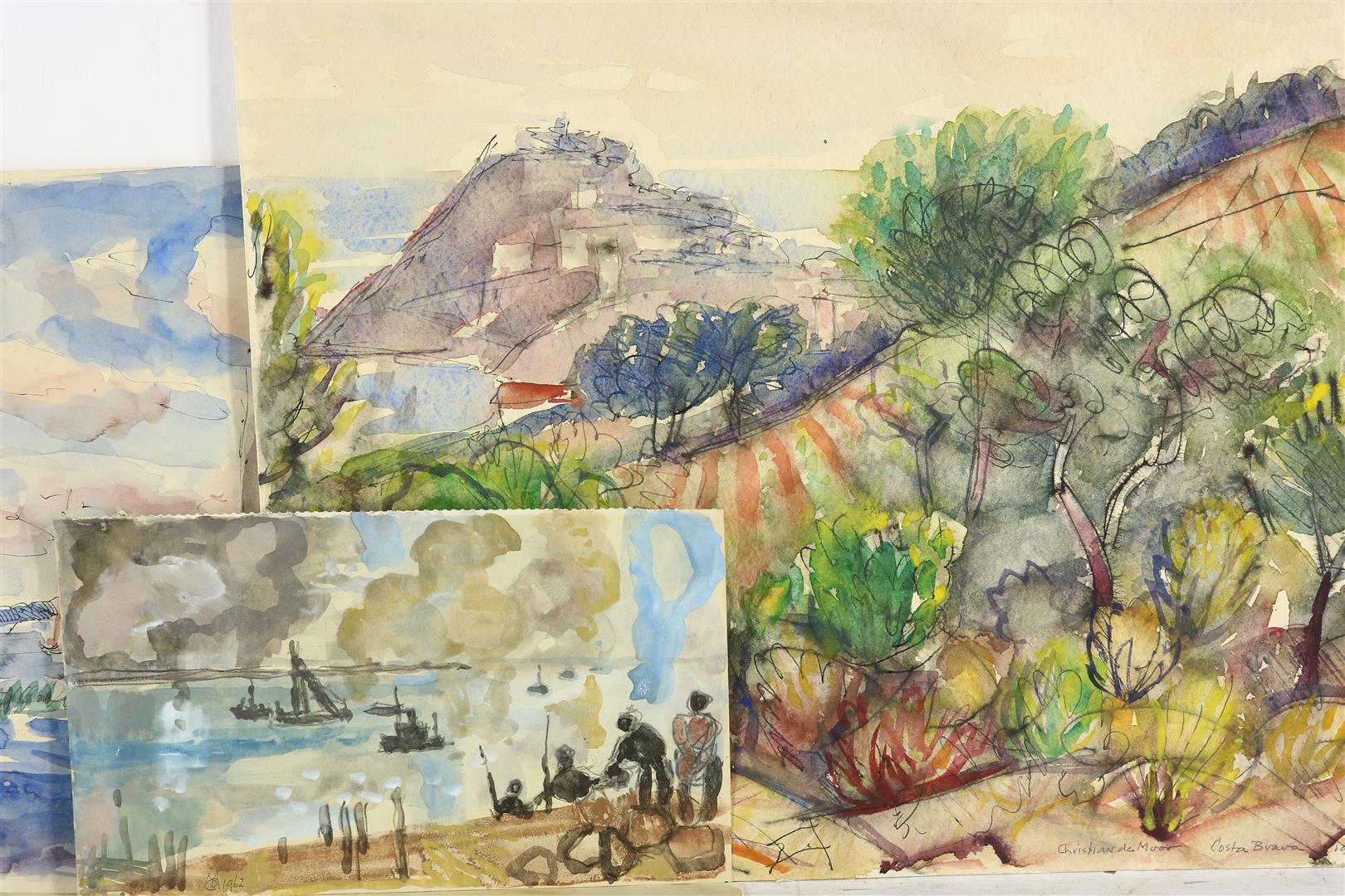 Christian de Moor (1899-1981) Collection consisting of figures and landscapes including Costa Brava, - Image 3 of 4