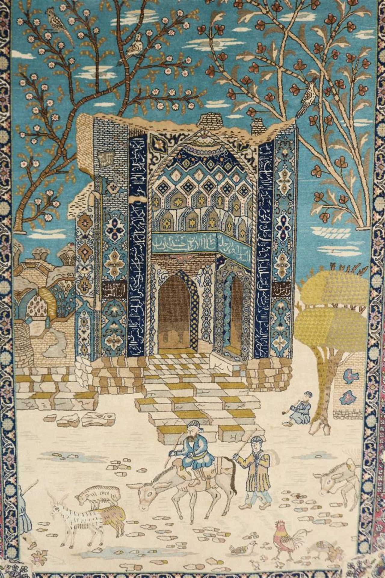 Wool and cotton tapestry, Tabriz, approx. 1910/20 - Bild 3 aus 14