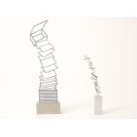 Jeroen Henneman (1942-) Two objects by the artist, letters formed with steel wire, 'sculpture',