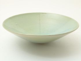 Green ceramic bowl