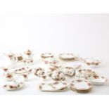 Extensive porcelain tableware with rose decoration, marked on the bottom Royal Albert Bone China