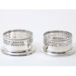 Openwork silver bottle containers with pearl rim, grade 800/000, BWG, Germany, 20th century, gross