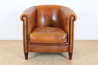 brownleather clubfauteuil