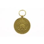 Gold medal on pendant, Royal Navy coat of arms, for loyal service 1925, grade 585/000, weight 16.2