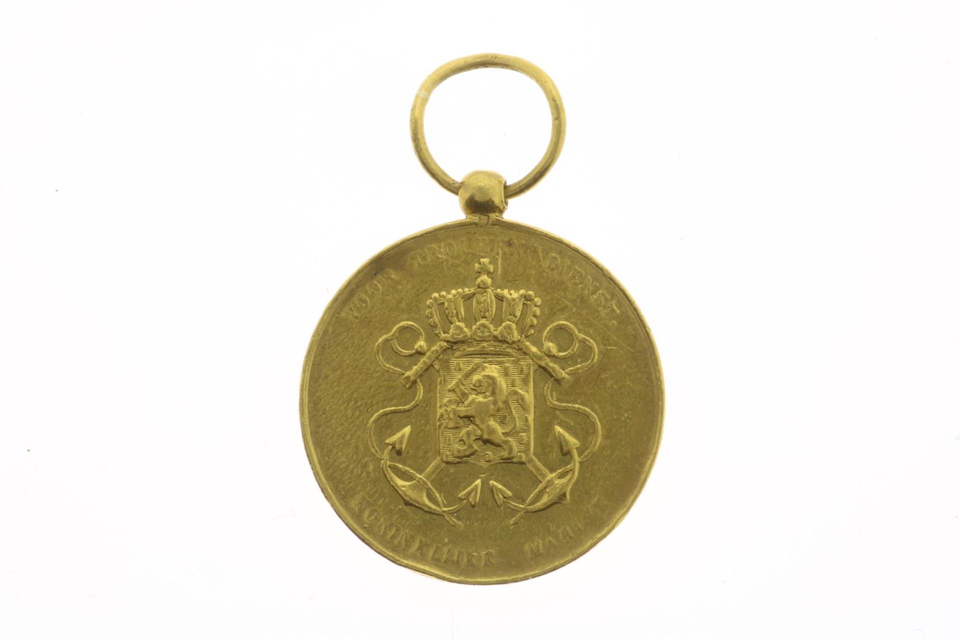 Gold medal on pendant, Royal Dutch Navy, 1925