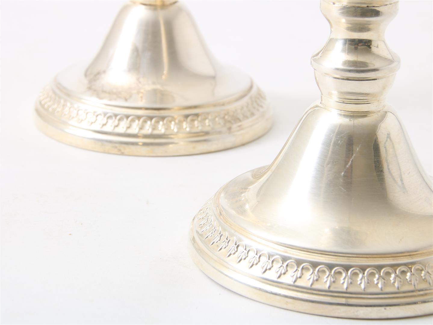 Set of silver candlesticks, marked Hazorfim, 925/000, height 29 cm. - Image 3 of 4