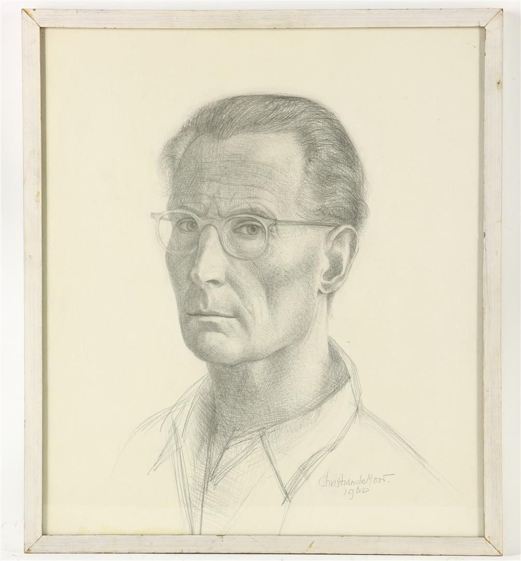 Christian de Moor (1899-1981) Self-portrait, signed and dated 1960 lower right. pencil drawing, 55 x - Image 2 of 4