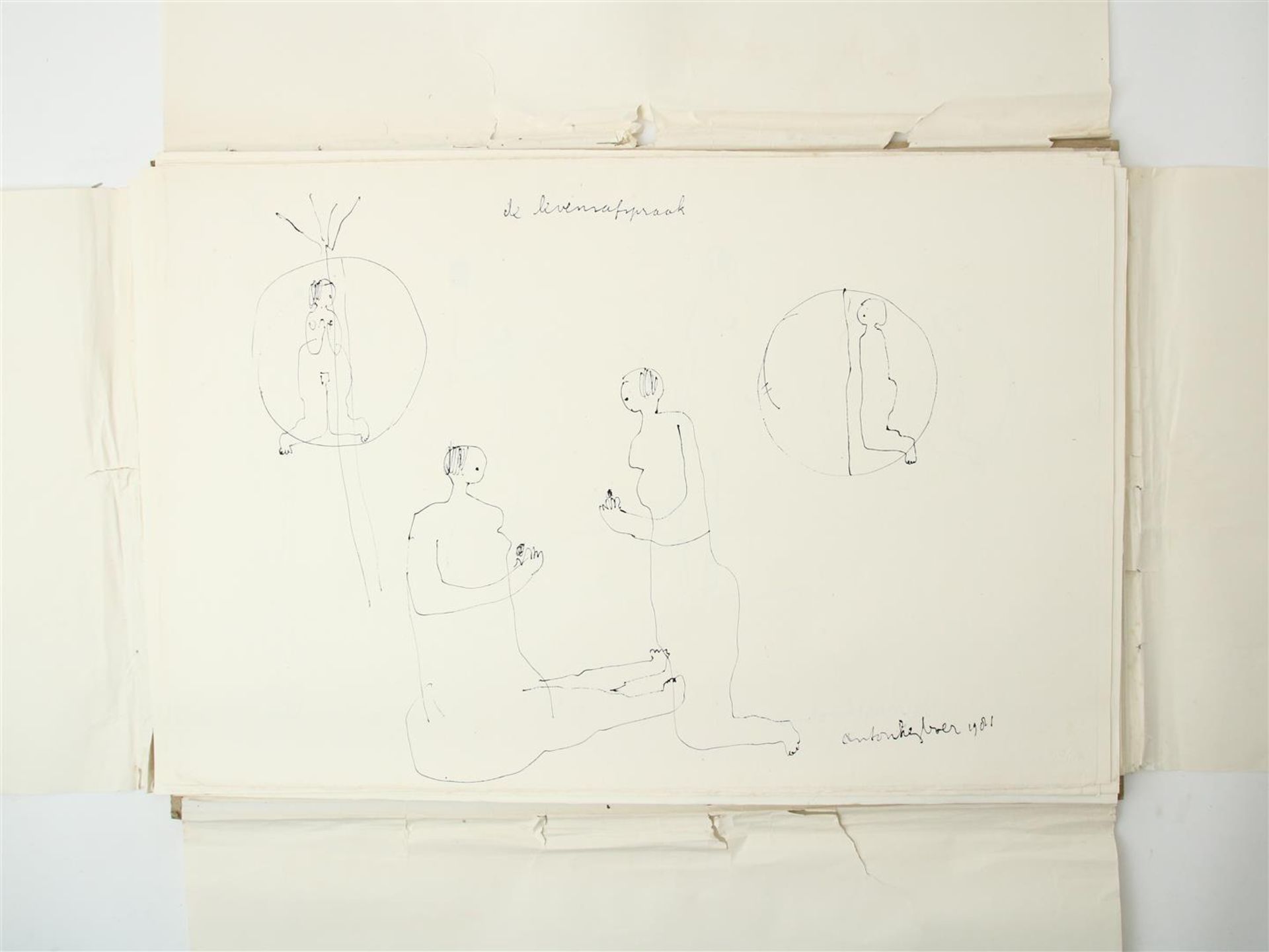 Anton Heyboer (1924-2005) Folder with 61 unique drawings, all signed and dated, Indian ink / - Image 27 of 29