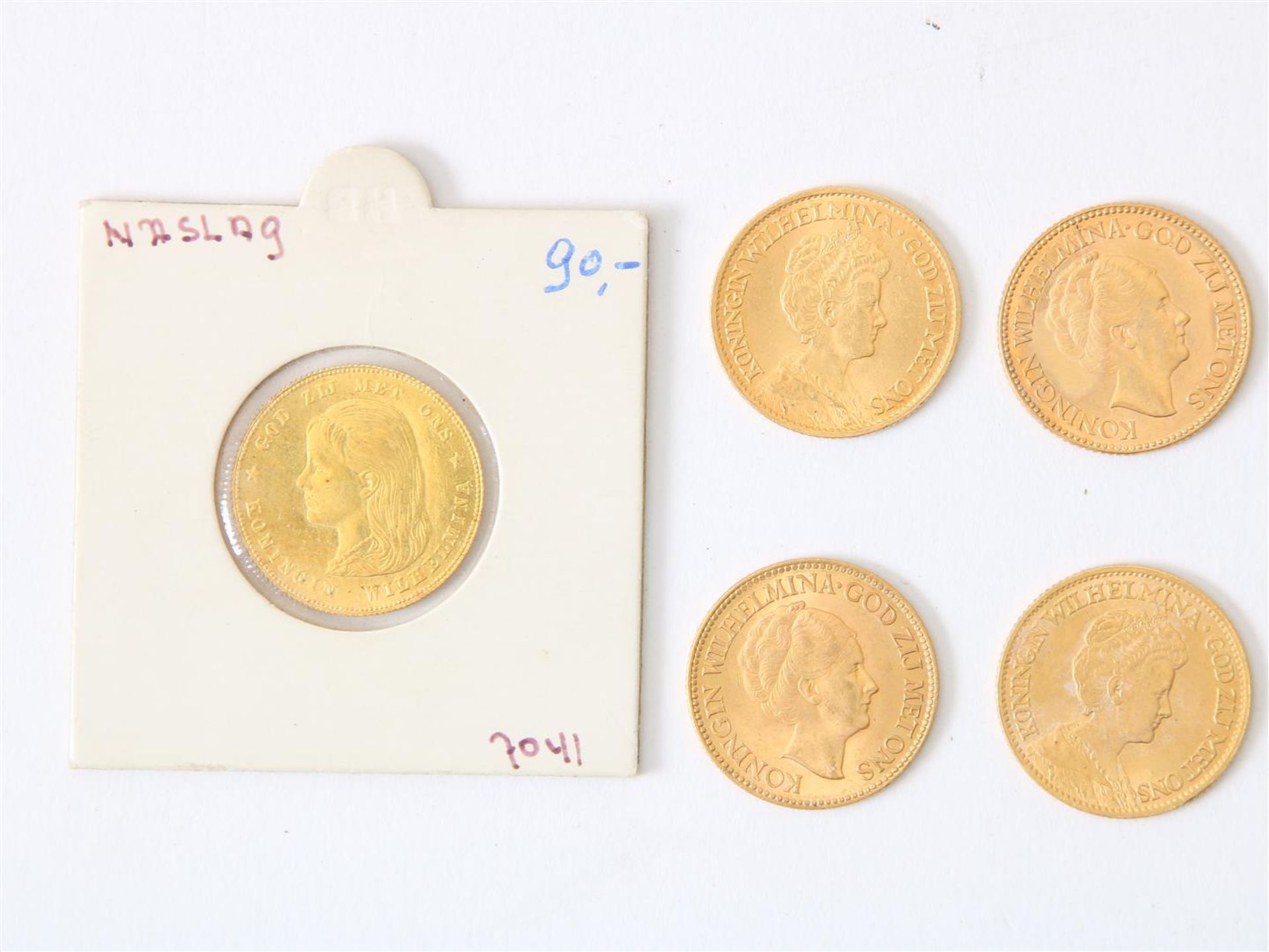 5 gold 10 guilder coins (possibly 1 reference) - Image 2 of 2