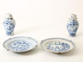 lot of 2 broken earthenware Delft dishes